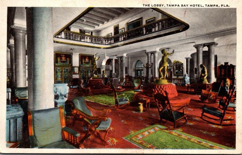 Florida Tampa The Lobby At Tampa Bay Hotel 1923 Curteich
