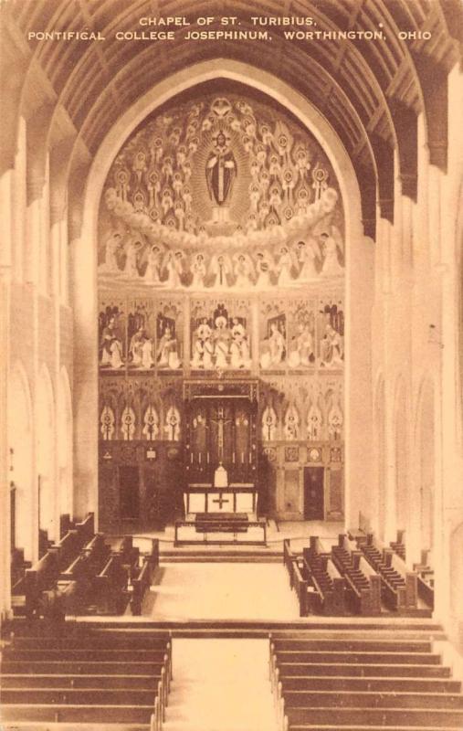 Worthington Ohio interior view Chapel of St Turibius antique pc Y15614