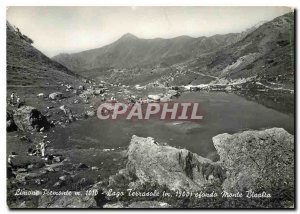 Modern Postcard Limone Piemonte Lake TerraSole on the bottom Mont Bisalta