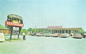 Niagara Falls CANADA Ambassador Restaurant Old Cars Postcard