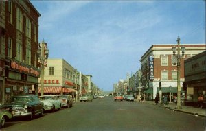 Kenosha Wisconsin WI Sixth Ave Street Scene Classic Cars Vintage Postcard