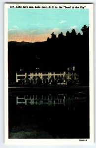 Lake Lure Inn North Carolina Linen Postcard Land Of The Blue Ridge Mountains