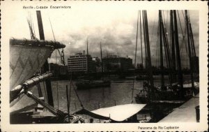 Rio Capibaribe Brazil Waterfront Ships Harbor Real Photo RPPC Vintage Postcard