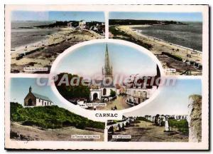 Postcard Modern tumulus Carnac beach en Dr port edge