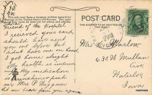 1908 High School Fredericksburg Iowa postcard 3815