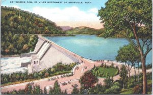 USA Norris Dam 25 Miles Northwest of Knoxville Tennessee Linen Postcard 05.29
