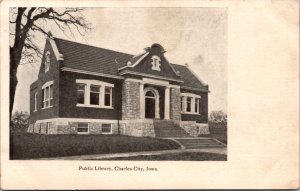 Postcard Public Library in Charles City, Iowa