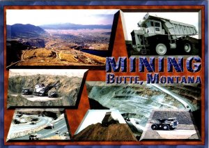 Butte, MT Montana NEW PIT Aerial~Bird's Eye View ORE MINING TRUCKS 4X6 Postcard