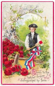 Patriotic George Washington Postcard - c1910 Embossed Postcard - Artist Signed