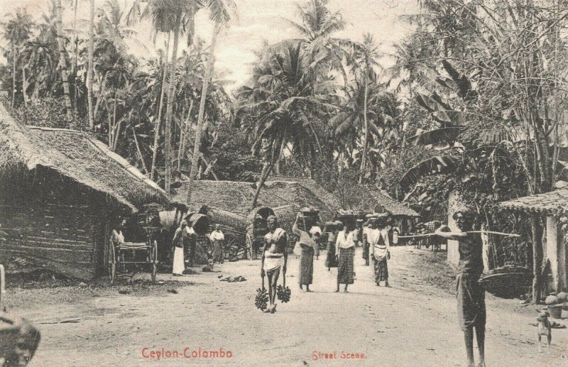 Sri Lanka Ceylon Street Scene Colombo Vintage Postcard 03.69