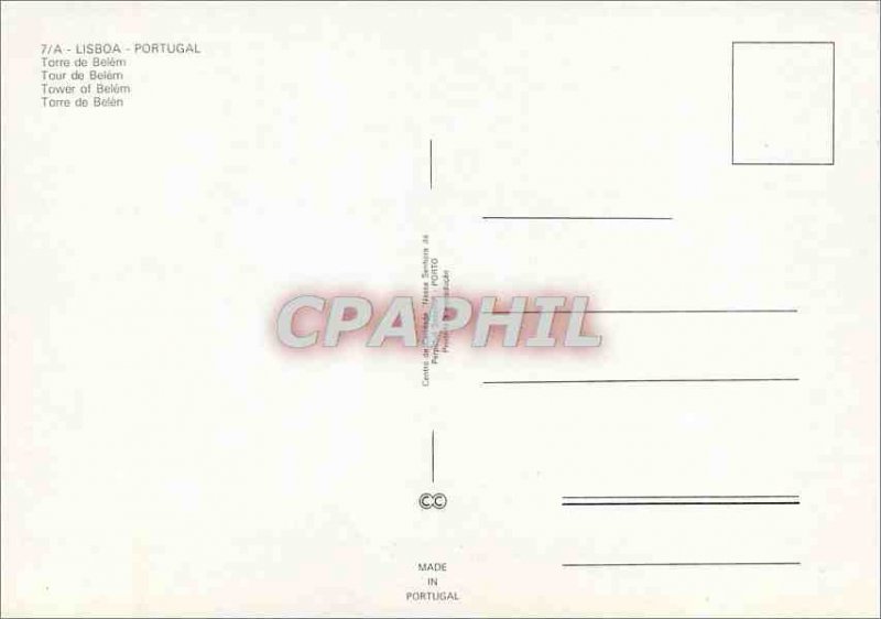 Modern Postcard Portugal Lisboa Belem Tower