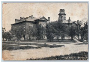 Streator Illinois IL Postcard The High School House Exterior Roadside Scene 1909