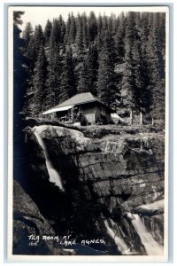 c1930's Tea Room At Lake Agnes Waterfall Alberta Canada RPPC Photo Postcard