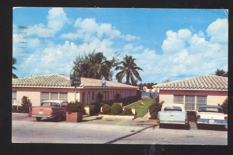 FORT LAUDERDALE FLORIDA PALM TERRACE APARTMENTS 1950's CARS VINTAGE POSTCARD