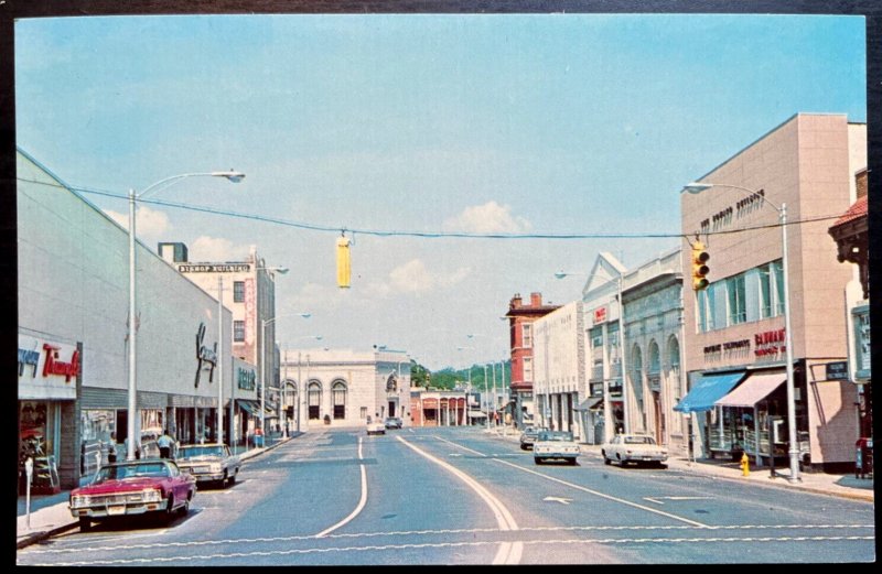 Vintage Postcard 1960's Wall Street, Norwalk, Connecticut (CT)