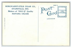 Vintage 1920's Advertising Postcard Borgwardt-Stilb Cigar Company Evansville IN