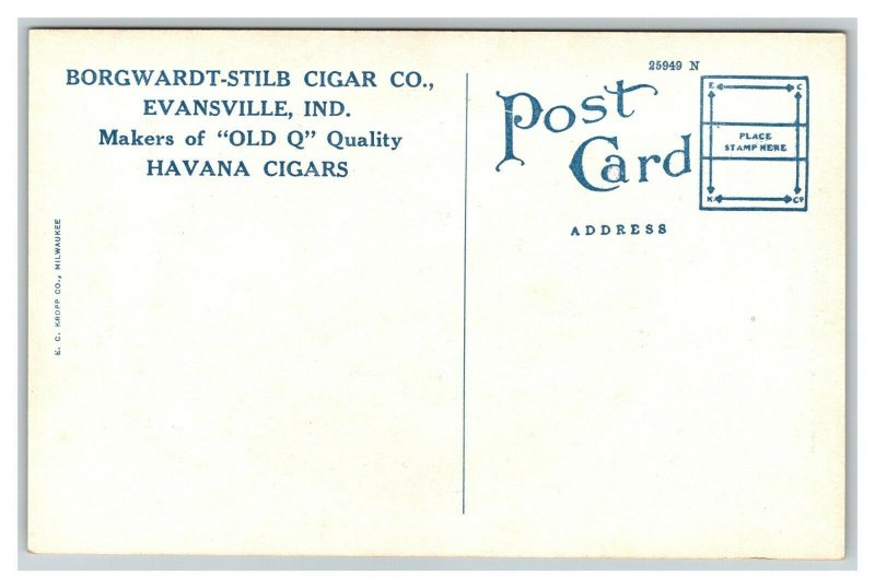 Vintage 1920's Advertising Postcard Borgwardt-Stilb Cigar Company Evansville IN