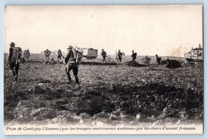 Hauts-de-France France Postcard Capture of Cantigny (Somme) Assault Tanks c1910