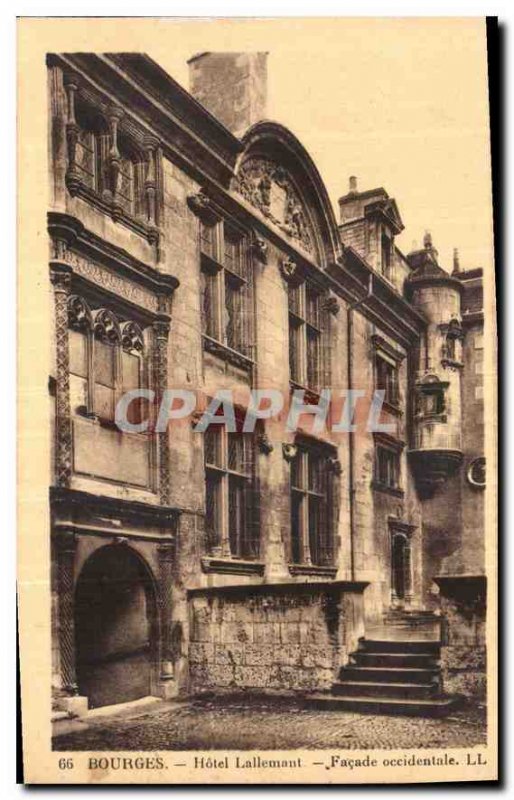 Old Postcard Bourges hotel lallemant western fa?ade