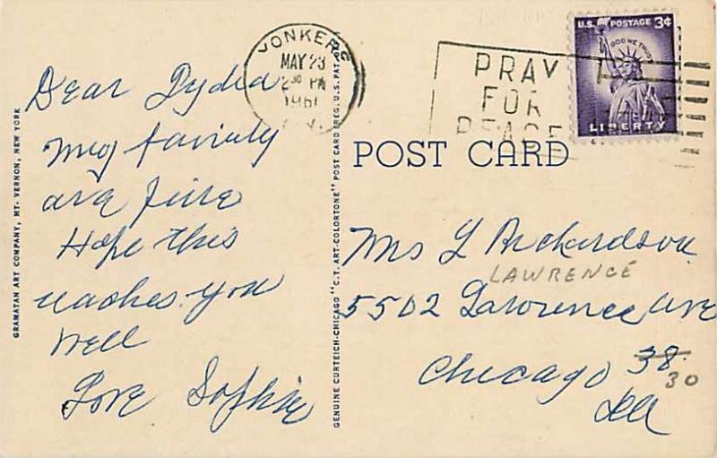 High School at Scarsdale New York 1961 Linen