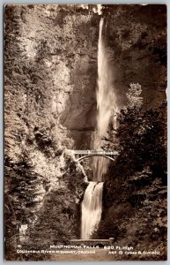 Columbia River Highway Oregon 1940s RPPC Real Photo Postcard Multnomah Falls