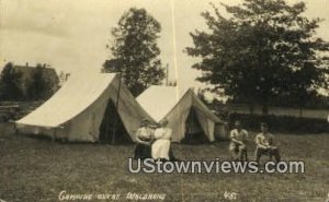 Real Photo Camping out at Waldrons in Greenville, Maine