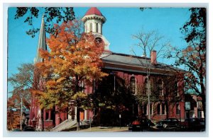 c1960 County Court House & Baptist Church Rutland Vermont VT Vintage Postcard 