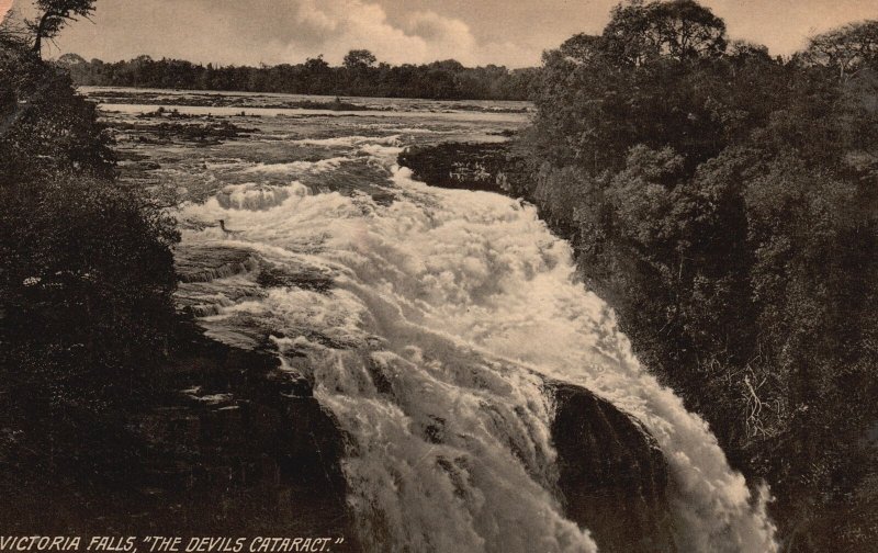 Vintage Postcard Victoria Falls Waterfalls The Devils Cataract Zambia Nature 