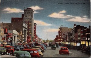 Broad Street Augusta GA Postcard PC12