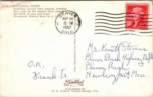 Quenching Thirst Stream Man Mule Valley Postcard PM Denver CO Cancel WOB Note 