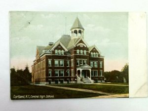 Vintage Postcard 1910's Central High School Cortland NY New York