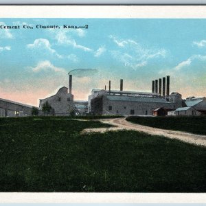 c1910s Chanute KS Ash Grove Cement Factory Nice Lith Thick Paint Industrial A201