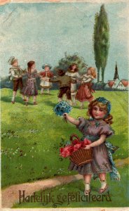 Kids Party Dancing Vintage Postcard 09.88