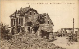 CPA Guerre Military CHAULNES Ruines Ecole des Filles (807188)