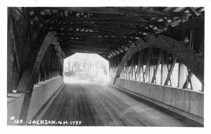 J51/ Jackson New Hampshire RPPC Covered Bridge Postcard c1950s 150