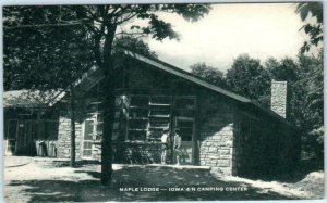 MADRID, IA ~ Iowa 4-H Camping Center MAPLE LODGE  Artvue c1940s-50s Postcard