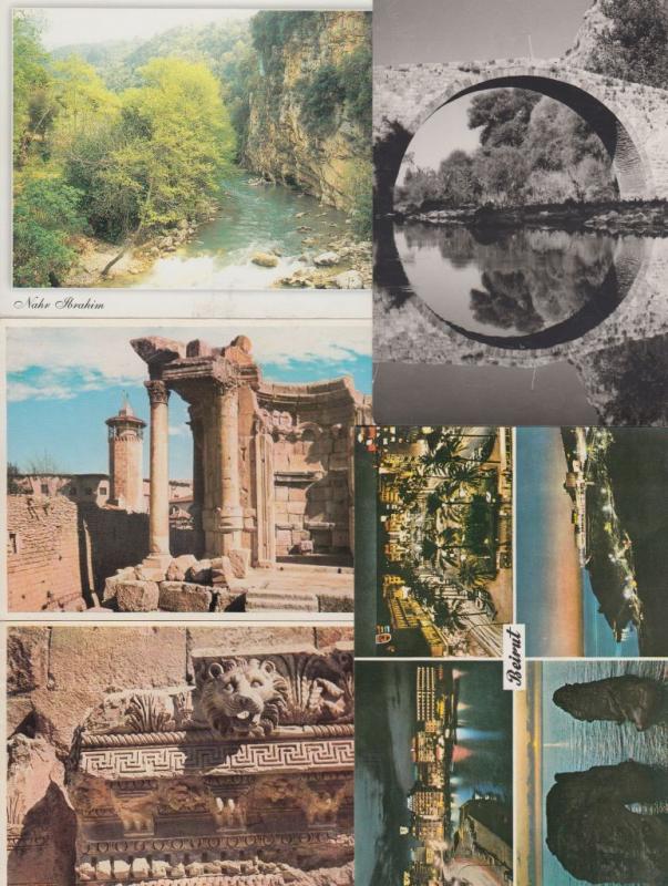 LIBAN LEBANON 15 CARTES POSTALES (mostly 1970-2000) INCLUS VOYAGÉE