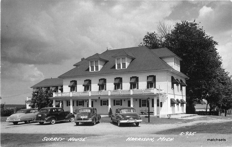 1940s Surrey House Autos Harrison Michigan RPPC real photo postcard 7605