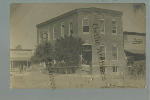 Maywood NEBRASKA RPPC c1910 MAIN STREET Store Bank nr North Platte Gothenburg