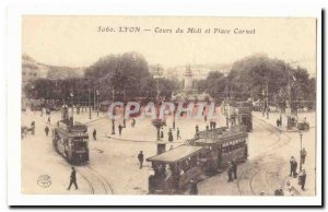 Lyon Postcard Old Course lunch and Place Carnot (very animated trams)
