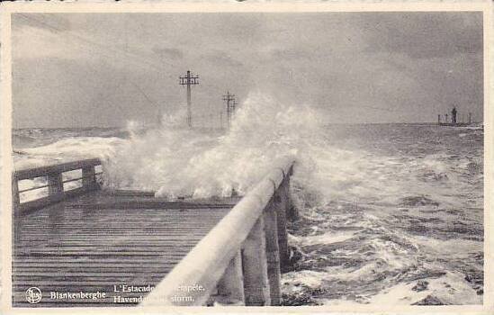 Belgium Blankenberge L'Estacade par tempete 1956