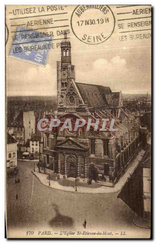 Old Postcard The Paris Church St Etienne du Mont