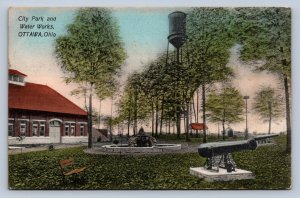 JH2/ Ottawa Ohio Postcard c1910 City Park Water Works Putnam County 23