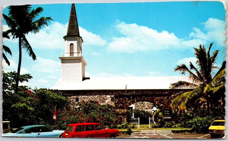 Mokuaikaua Church - Kailua Kona Big Island Hawaii HI Colorful View Postcard