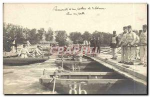 Old Postcard Map Photo GEnie Legion foreign Remontee of a boat TOP potter Army