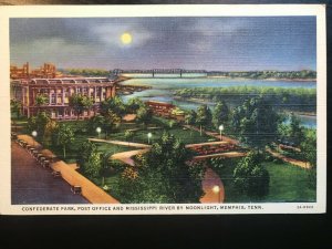 Vintage Postcard 1932 Confederate Park Mississippi River Memphis Tennessee