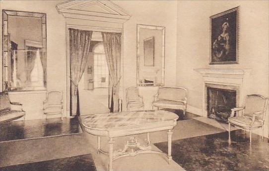 The Salon At Monticello With Mantel Designed By Thomas Jefferson And Two Pier...