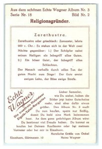 Zarathustra/Zoroaster, Founders of Religion, Echte Wagner German Trade Card