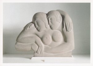 Eric Gill Tobias & Sara London Exhibition Antique Sculpture Photo Postcard