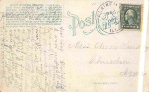 Rush Street Bridge Crowd Steamer Dock Chicago Illinois 1913 postcard 